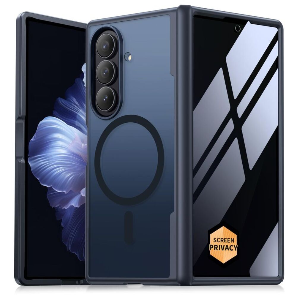 Black Magnetic Case for Galaxy Z Fold7 Privacy Screen Hinge Protection